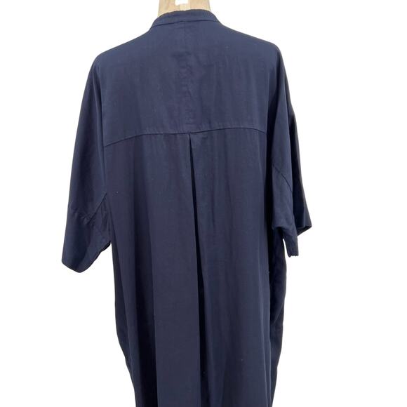 Ocean + Main Easy Cotton Caftan Dress‎ Navy Blue Plus Size 1X - Picture 12 of 16